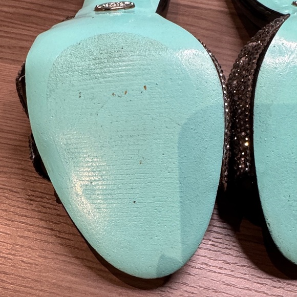 Betsey Johnson Black Strappy Rhinestone Heels - Picture 6 of 11